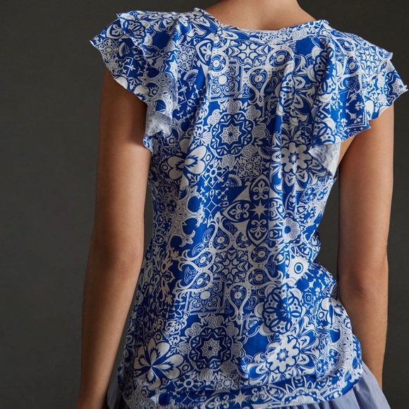 NWT Anthropologie Ruffled sleeve tee - Picture 3 of 5
